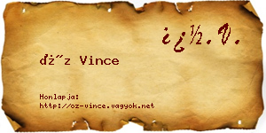 Őz Vince névjegykártya